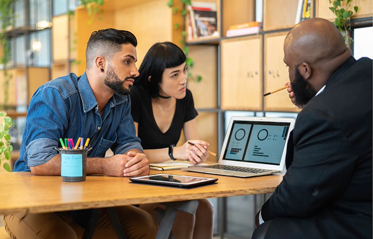 A couple meeting with a professional